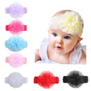 Bandeau élastique pour cheveux de bébé en mousseline de soie et dentelle florale