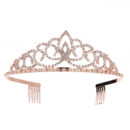 Diadème Princesse en Cristal – Couronne Dorée de Mariage – Image 6