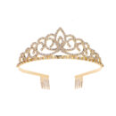 Diadème Princesse en Cristal – Couronne Dorée de Mariage – Image 3