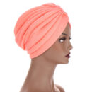 Turban Femme en Coton – Bonnet élégant à Volants – Image 4
