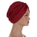 Turban Femme en Coton – Bonnet élégant à Volants – Image 3