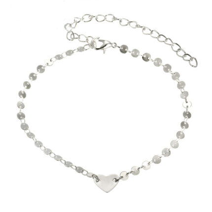 Bracelet de cheville Love Coin, simple et tendance, chaîne en cuivre pour pied