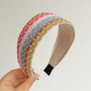 Bandeau à cheveux en corde arc-en-ciel tissée à large bord – Image 5