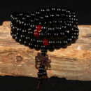 Bracelets pour hommes en ébène noir avec nœud perlé – Image 3