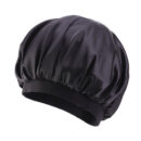 Chapeau de nuit imprimé en satin élastique à large bord – Image 7
