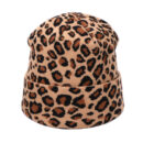 Ensemble bonnet et écharpe en laine tricotée à pois léopard – Image 2