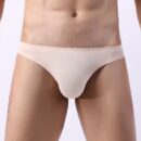 Slip taille basse sans coutures à rayures en soie glacée pour homme – Image 6