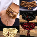 Bracelets pour hommes en ébène noir avec nœud perlé