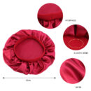 Chapeau de nuit imprimé en satin élastique à large bord – Image 5