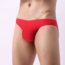 Slip taille basse sans coutures à rayures en soie glacée pour homme