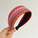 Bandeau à cheveux en corde arc-en-ciel tissée à large bord – Image 6